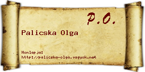 Palicska Olga névjegykártya