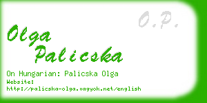 olga palicska business card